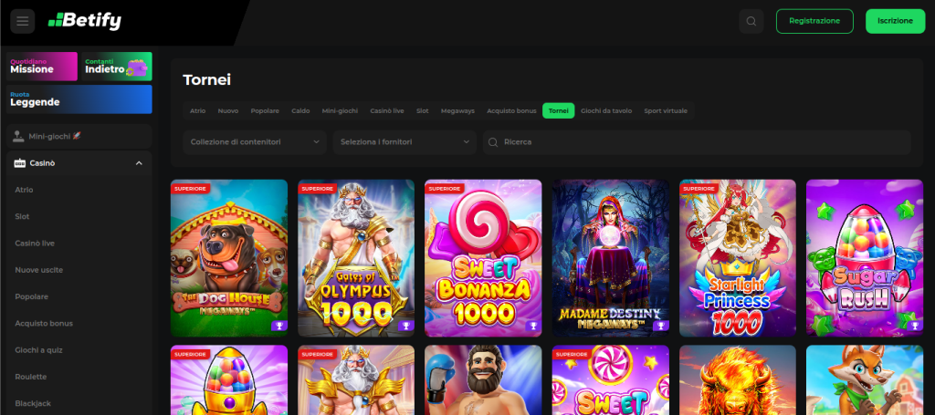 Codice bonus Betify gioco da casinò